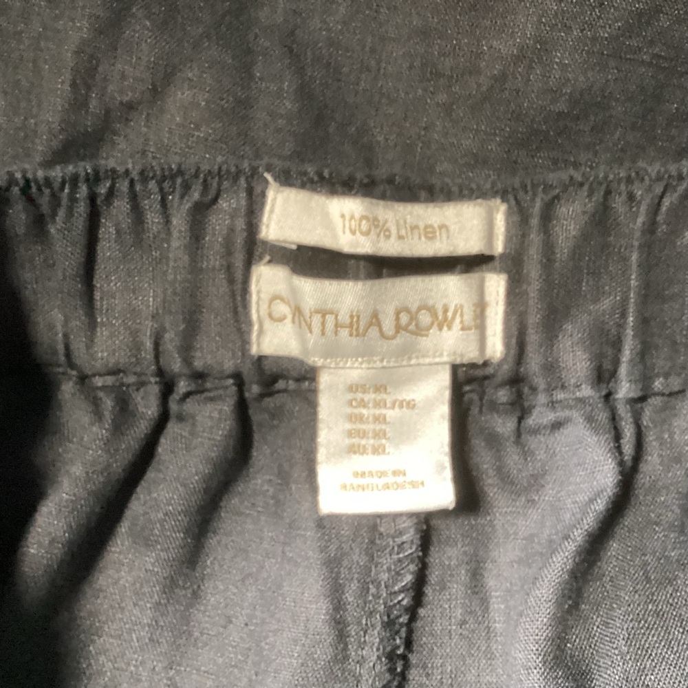 *** Cynthia Rowley Black Linen Pants *** XL - Picture 7 of 8